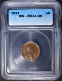 1911 LINCOLN CENT  ICG MS-64 BN