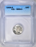 1928-S MERCURY DIME  ICG MS-64+