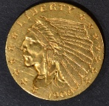 1908 $2.5 GOLD INDIAN  BU