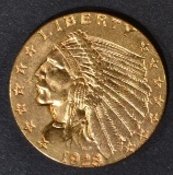 1928 $2.5 GOLD INDIAN  GEM BU