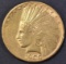 1908-S $10 GOLD INDIAN  AU