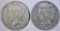 1934-D & 1935-S PEACE DOLLARS, AU