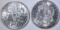 1887 & 1890 MORGAN DOLLARS, CH BU