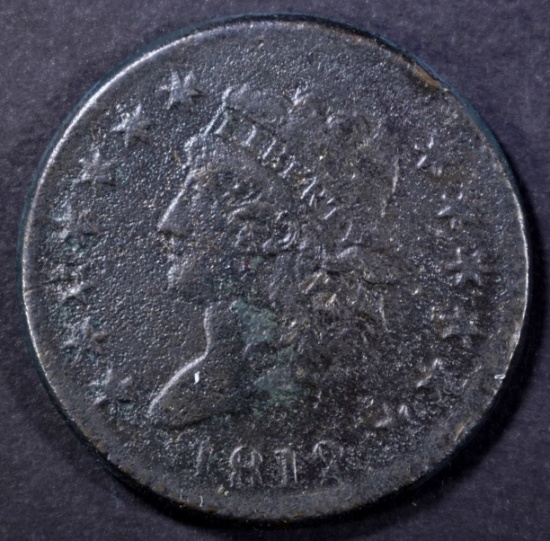 1812 LARGE CENT, F/VF corrosion