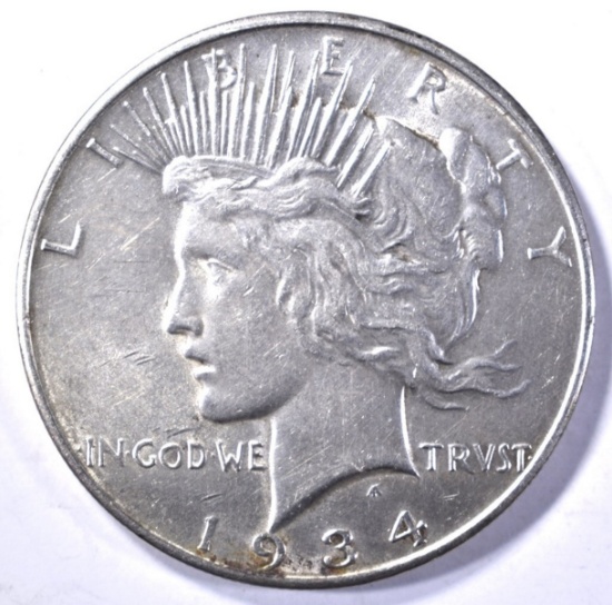 1934-D PEACE DOLLAR, CH BU