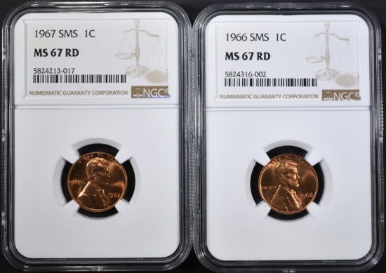 1966 SMS & 67 SMS LINCOLN CENTS