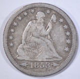 1853-O SEATED QUARTER  VF/XF