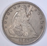 1867-S SEATED HALF DOLLAR  CH AU