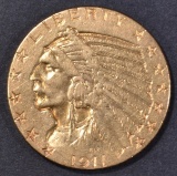 1911-D $5 GOLD INDIAN  AU