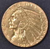 1912-S $5 GOLD INDIAN  BU  OLD CELANING