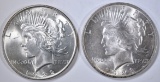 1922 & 1923 PEACE DOLLARS, CH BU