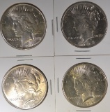 4 1924 PEACE DOLLARS BU