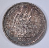 1887 SEATED LIBERTY DIME  GEM BU