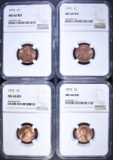 4 -NGC MS66RD LINCOLN CENTS: 2-1973,