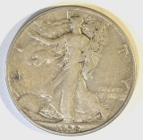 1938-D WALKING LIBERTY HALF DOLLAR, XF