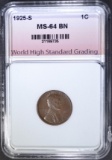 1925-S LINCOLN CENT, WHSG CH/GEM BU BN