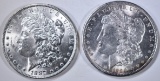 1887 & 1890 MORGAN DOLLARS, CH BU