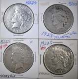 2-1922-S & 2-23-S CIRC PEACE DOLLARS