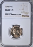 1946-D JEFFERSON NICKEL NGC MS-66 5FS