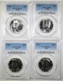 4 1966 SMS KENNEDY HALVES, PCGS SP66