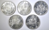 5-1966 CANADIAN SILVER DOLLARS