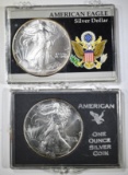 1994 & 95 GEM BU AMERICAN SILVER EAGLES