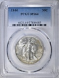 1944 WALKING LIBERTY HALF DOLLAR, PCGS MS-64