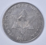 1853 3 CENT SILVER   XF/AU