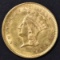 1857 $1 GOLD INDIAN PRINCESS  CH BU