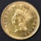 1862 $1 GOLD INDIAN PRINCESS  BU  PL