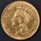 1866 $3 GOLD INDIAN PRINCESS   BU