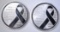 2-AWARENESS RIBBON 1oz .999 SILVER ROUNDS