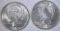 1922 & 23 PEACE DOLLARS, CH BU