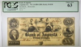 1860'S $20 BANK OF AUGUSTA  PCGS 63