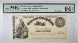 1862 25 CENT SOMERSET COUNTY BANK NJ  PMG 64 EPQ