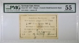 1917 1 RUPIE  GERMAN EAST AFRICA WWI PMG 64 EPQ