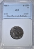 1909-D BARBER QUARTER  NNC GEM BU