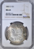 1883-O MORGAN DOLLAR  NGC MS-63