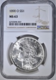 1890-O MORGAN DOLLAR   NGC MS-63