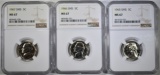 1965, 66 & 67 SMS JEFFERSON NICKELS, NGC MS-67