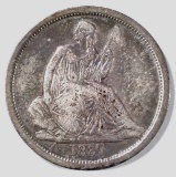 1837 NO STARS SEATED LIBERTY DIME VF/XF