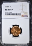 1936 LINCOLN  CENT, NGC MS-67 RED