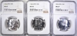 (3) 1966 SMS KENNEDY HALVES NGC MS 67