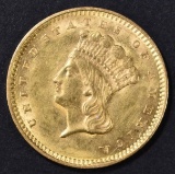 1857 $1 GOLD INDIAN PRINCESS  CH BU