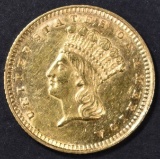 1862 $1 GOLD INDIAN PRINCESS  BU  PL