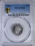 1909 LIBERTY NICKEL  PCGS PR-66 GOLD SHIELD