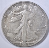 1938-D WALKING LIBERTY HALF DOLLAR, XF