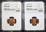 1944-D&S LINCOLN CENTS, NGC MS-66 RED