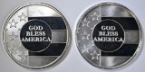2-GOD BLESS AMERICA ONE OUNCE .999 SILVER ROUNDS