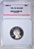 1980-S WASH. QUARTER, TDCS PERFECT GEM PR DCAM